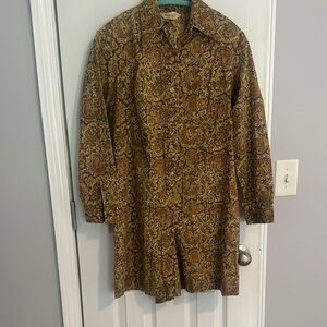 Vintage Paisley Long Sleeve Jumper/ Romper